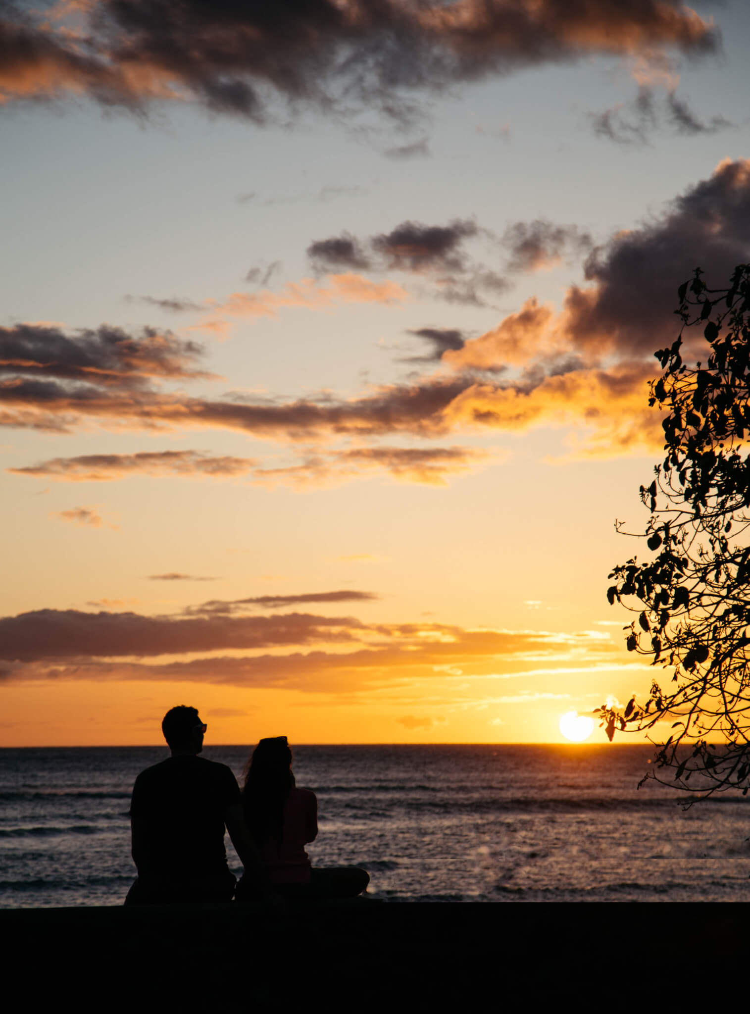 New Yorkers watching the sun set in Maui, Hawaii