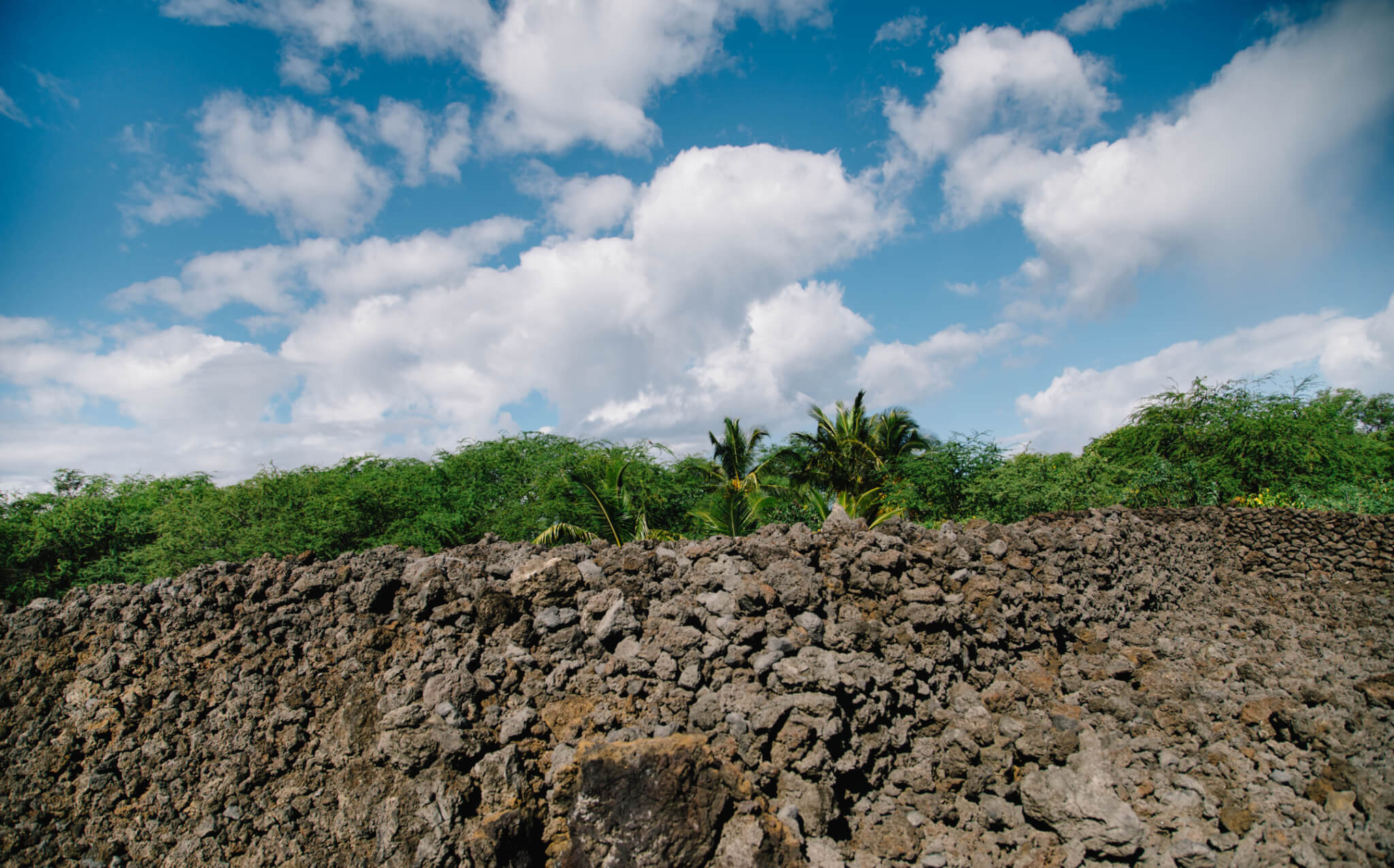 Rock wall on the way to Ahihi-Kinau Lava Reserve