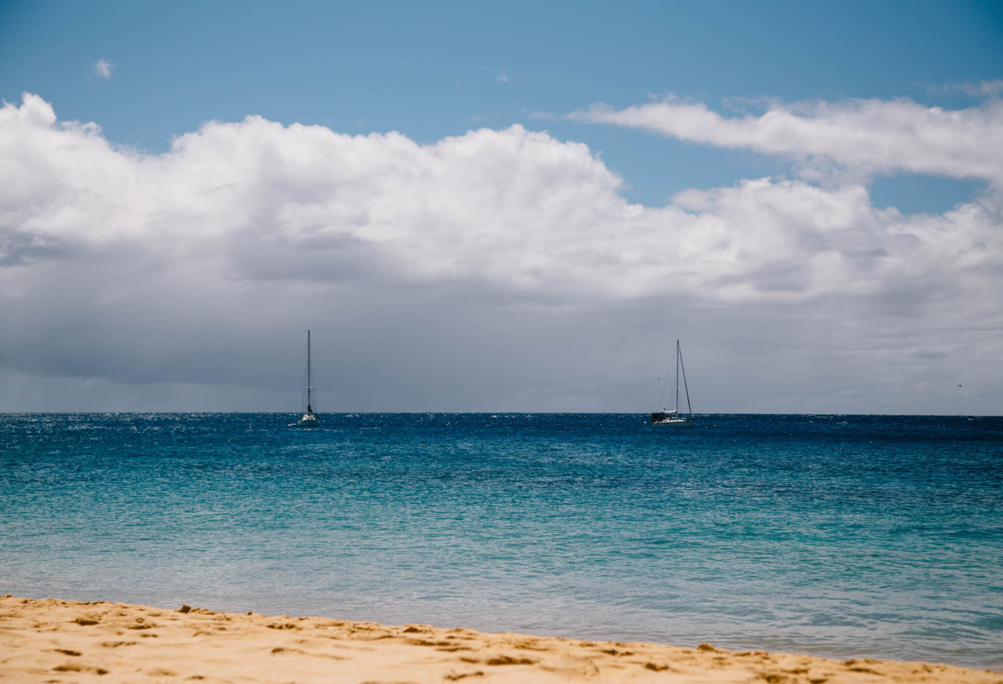 Sail boats in South Maui