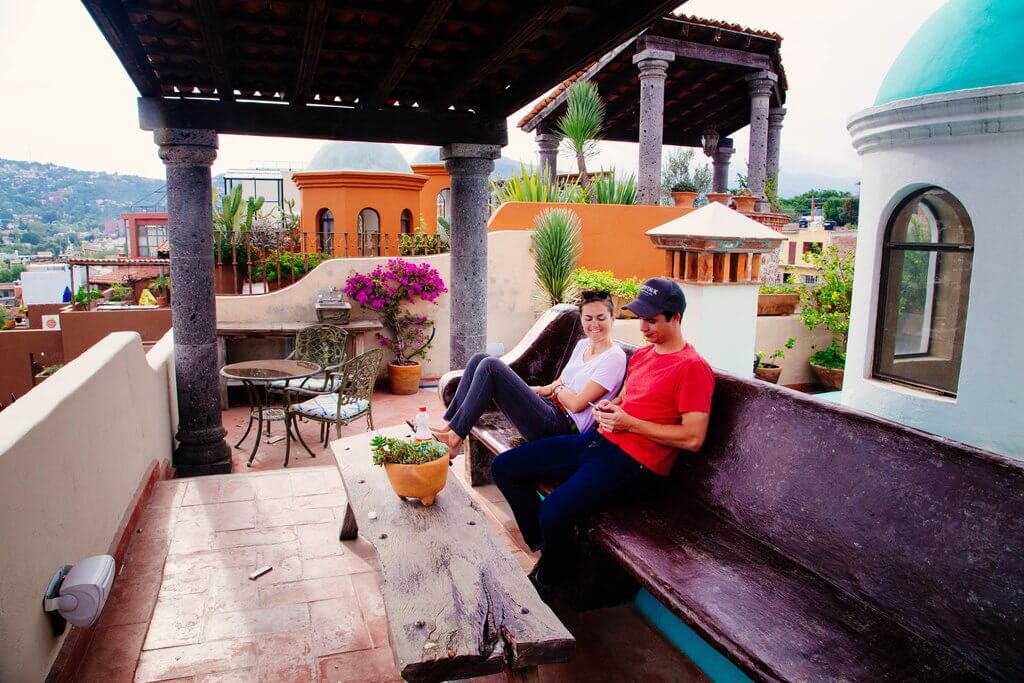 Hanging at our AirBnB in San Miguel de Allende