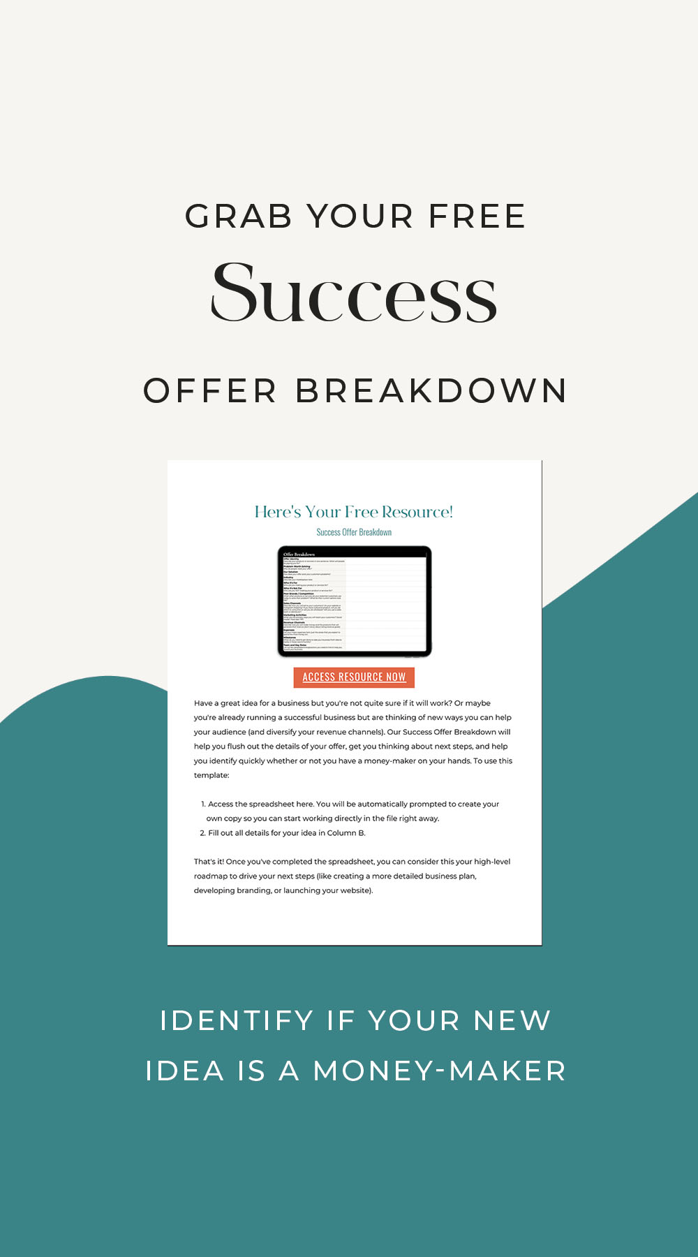 Success Breakdown Landing page Graphic